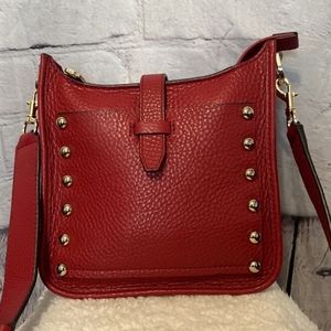 EUC! | Rebecca Minkoff | Studded | Crimson Red | Leather | Crossbody | Feed Bag